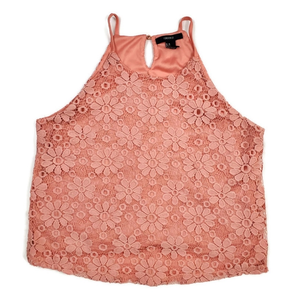 Forever 21 Pink Eyelet Crop Top Size Medium